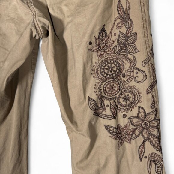 Y2K Suko Embroidered Cargo Pants Green, Fairy Grunge 6 - Picture 3 of 14